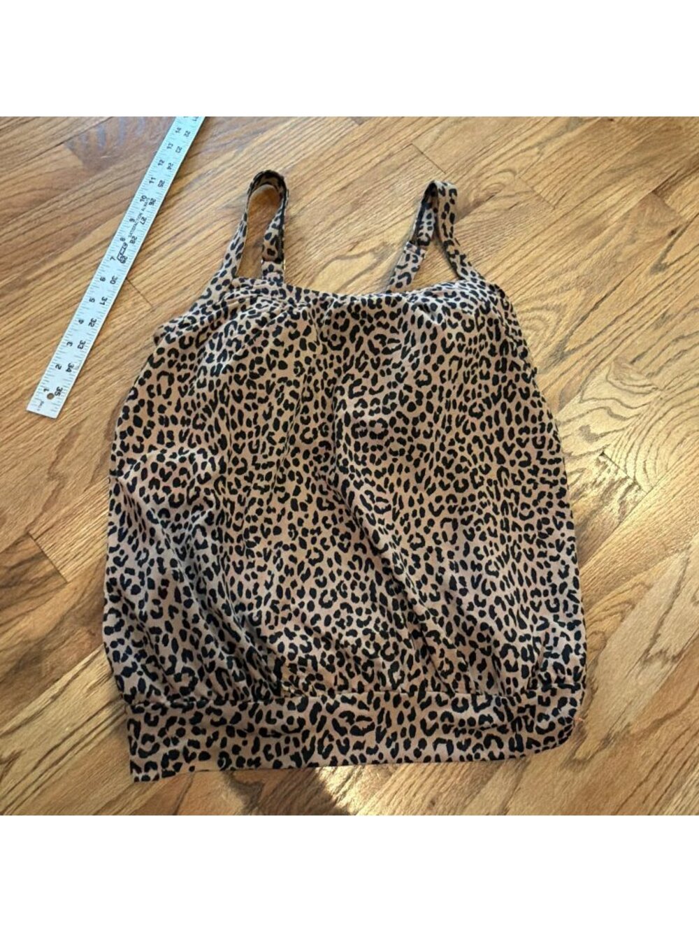 LANDS END WOMENS D CUP SIZE 6 LEOPARD TANKINI SWIM TOP